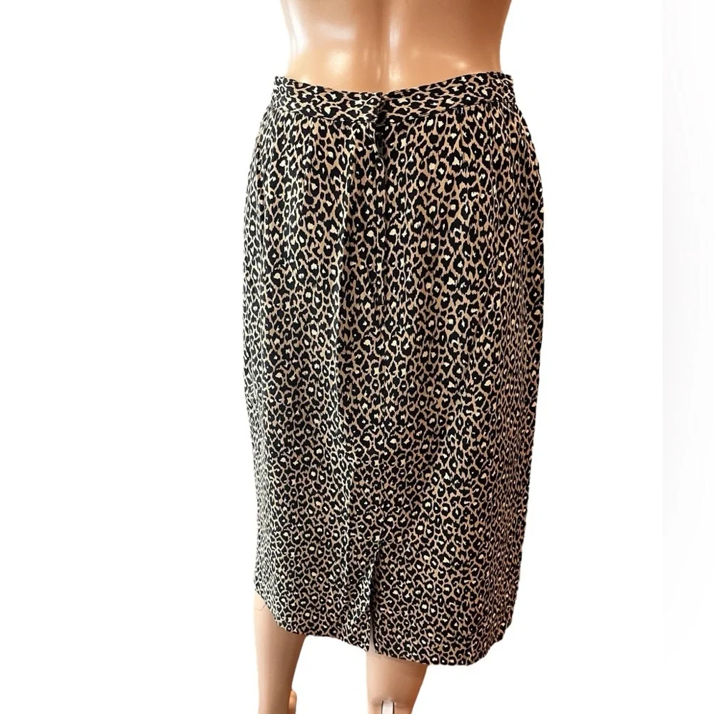 St Gillian all over leopard animal print  2 pc pencil skirt peplum jacket VTG